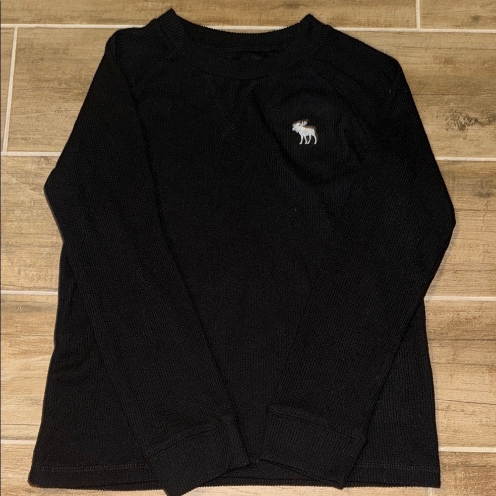 Abercrombie Kids Black Ribbed Collar Shirt